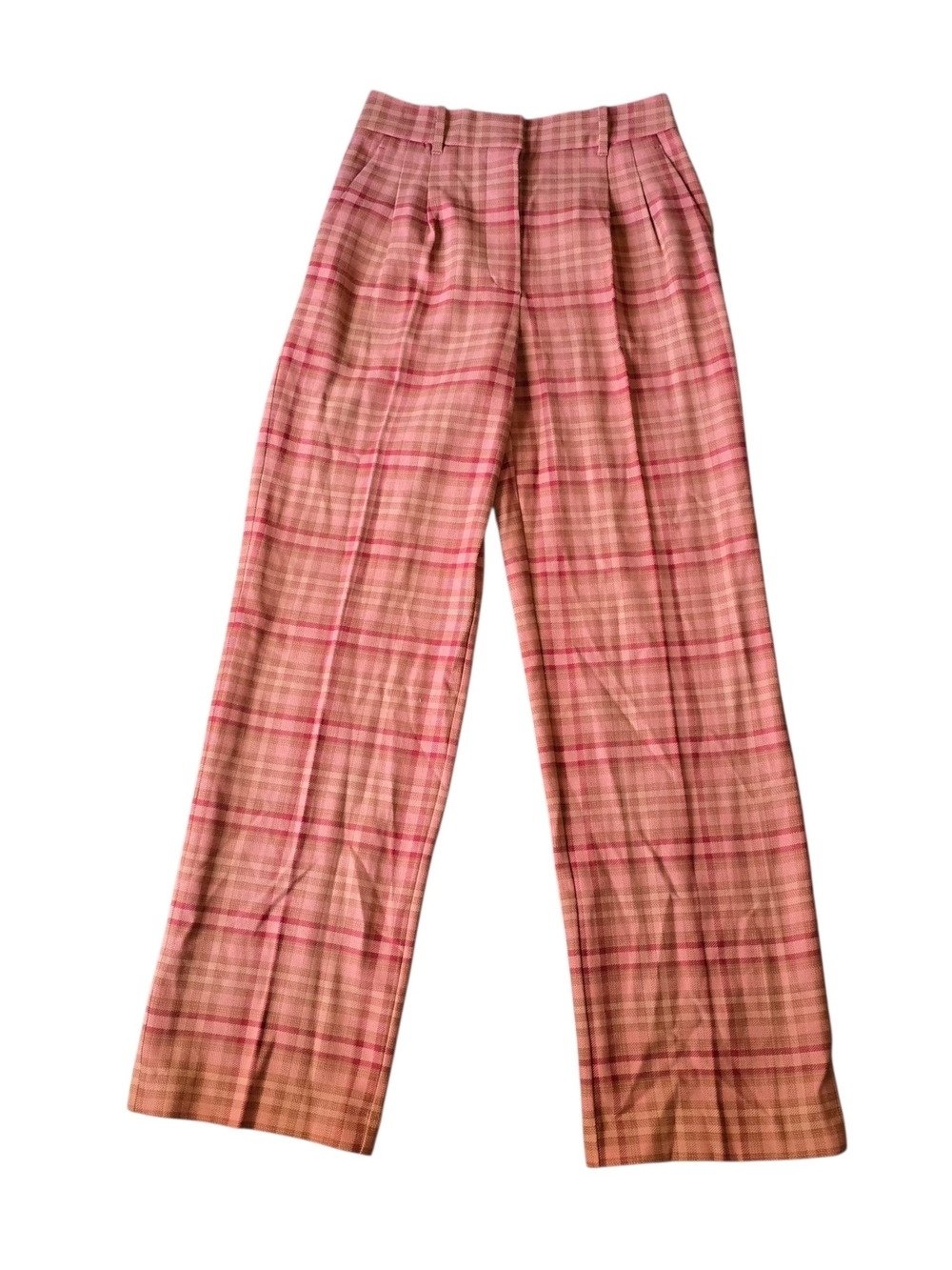 Wilfred Pink Plaid Wide Leg Pants